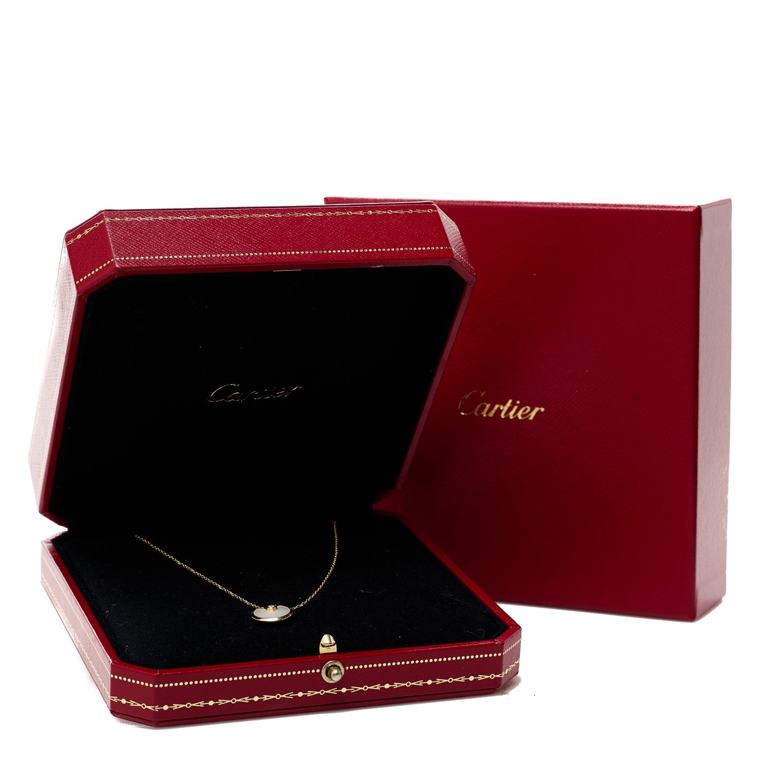 Cartier 18K Yellow Gold Diamond Mother of Pearl XS Amulette de Cartier Pendant Necklace 5 of 5