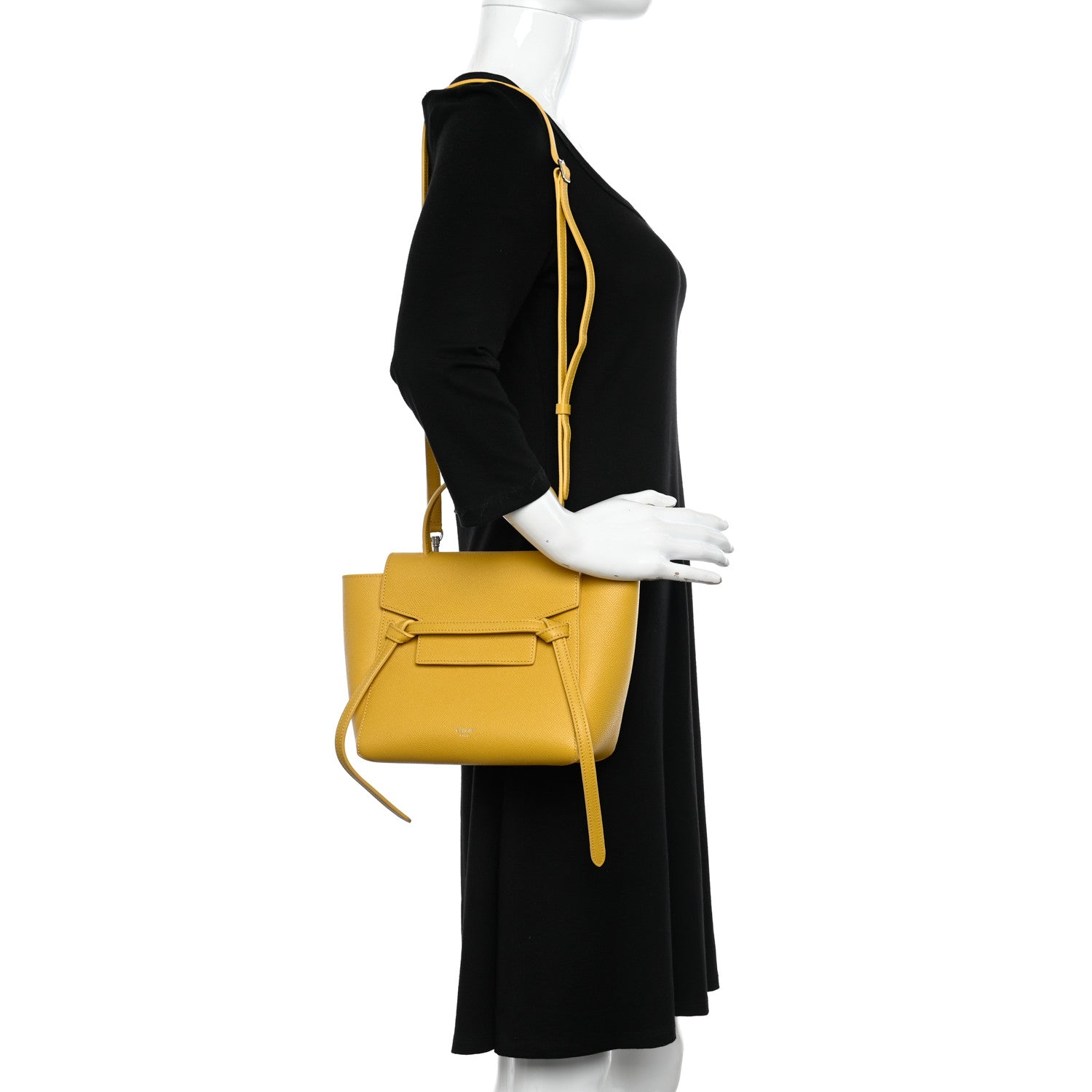 Celine Grained Calfskin Nano Belt Bag Sunflower 2 of 9