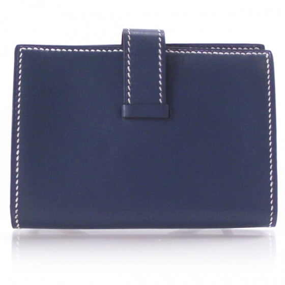 Hermes Leather Bearn Card Holder Bleu 2 of 7