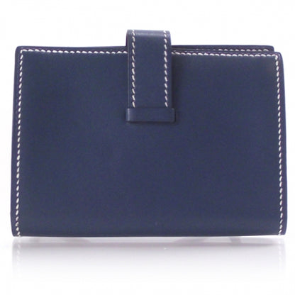 Hermes Leather Bearn Card Holder Bleu 2 of 7