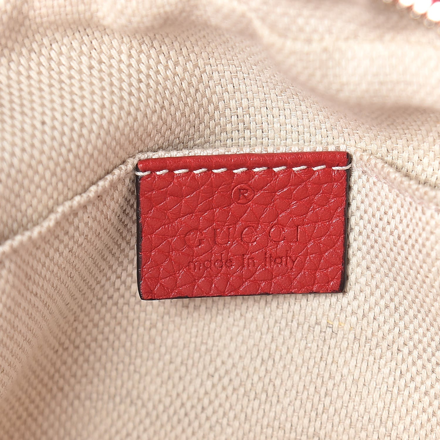 Gucci Pebbled Calfskin Small Soho Disco Bag Tabasco Red 6 of 9