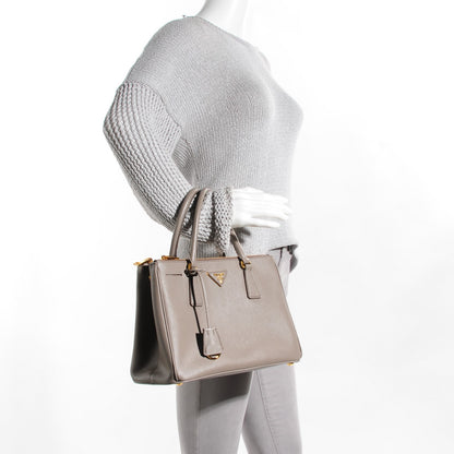 Prada Saffiano Lux Medium Double Zip Tote Argilla 5 of 12