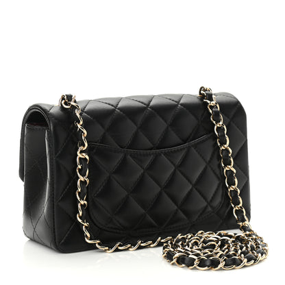 Chanel Lambskin Quilted Mini Rectangular Flap Black 3 of 12