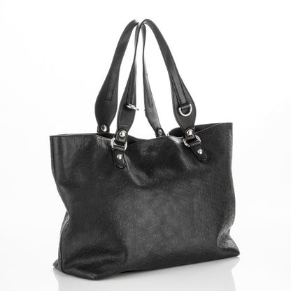 Gucci Guccissima Medium Icon Bit Tote Black 3 of 8