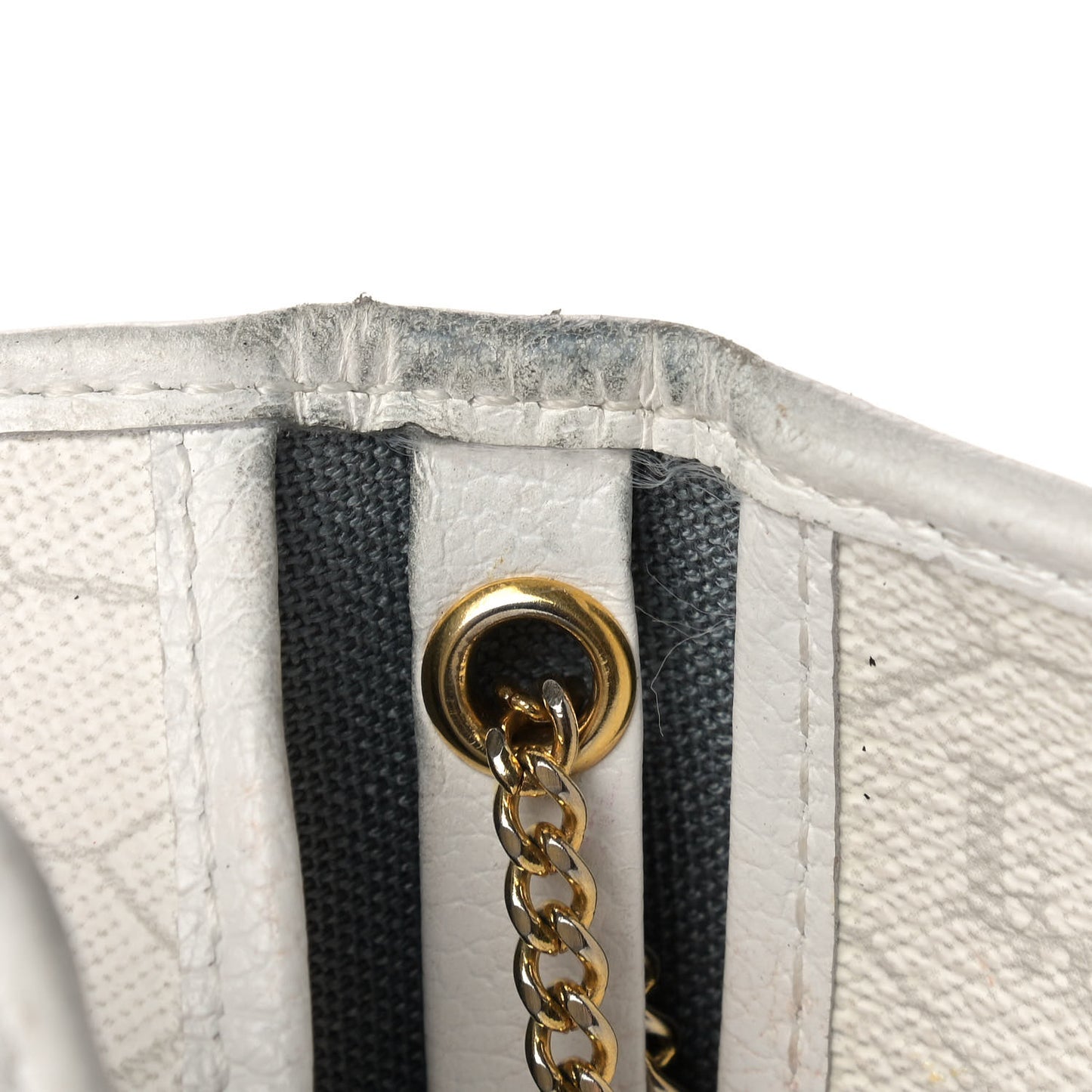 Monogram Chain Flap White