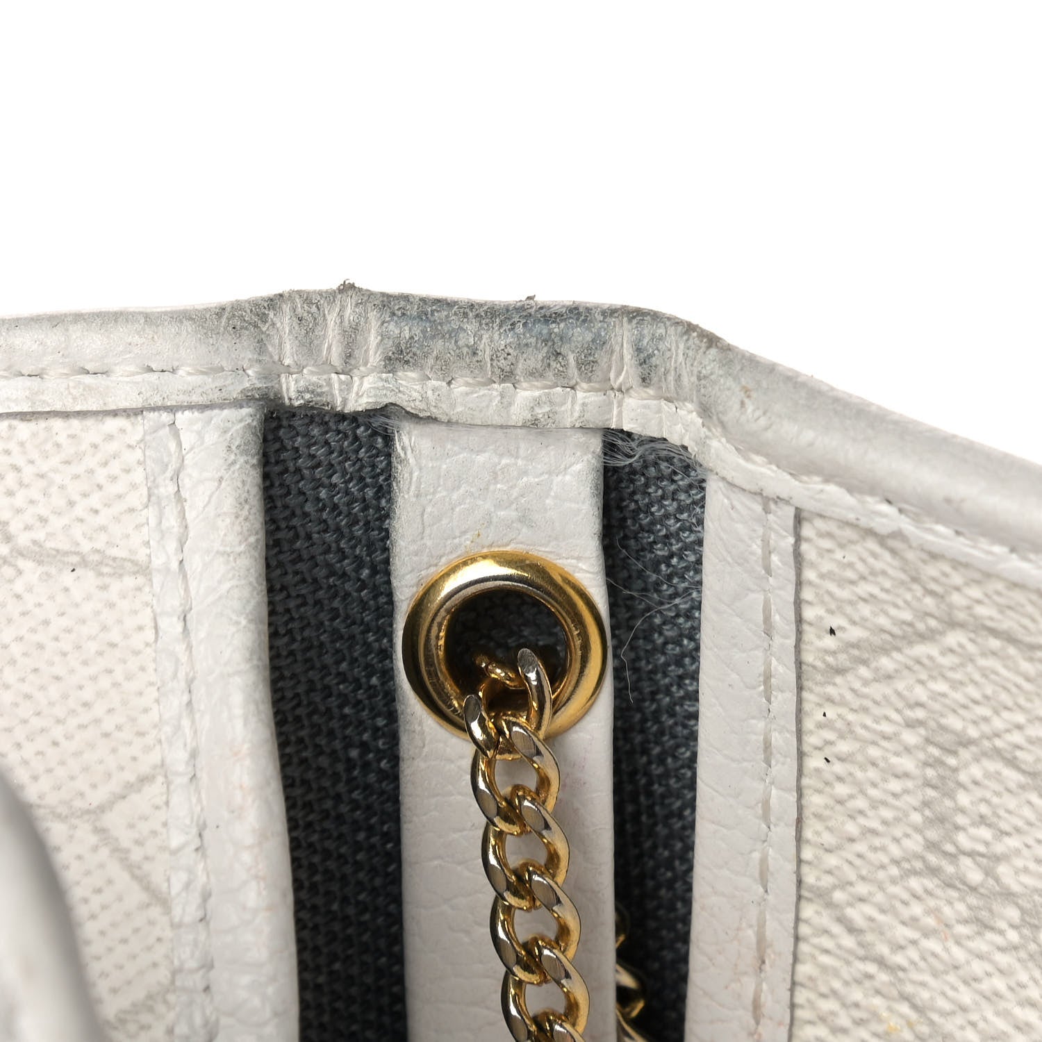 Christian Dior Monogram Chain Flap White 16 of 18