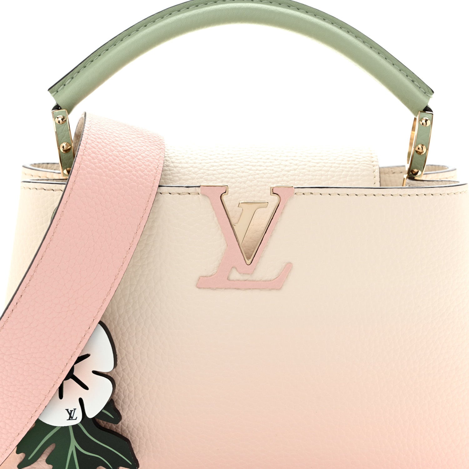 Louis Vuitton Taurillon Gradient Capucines BB Asnieres Green Rose 7 of 10