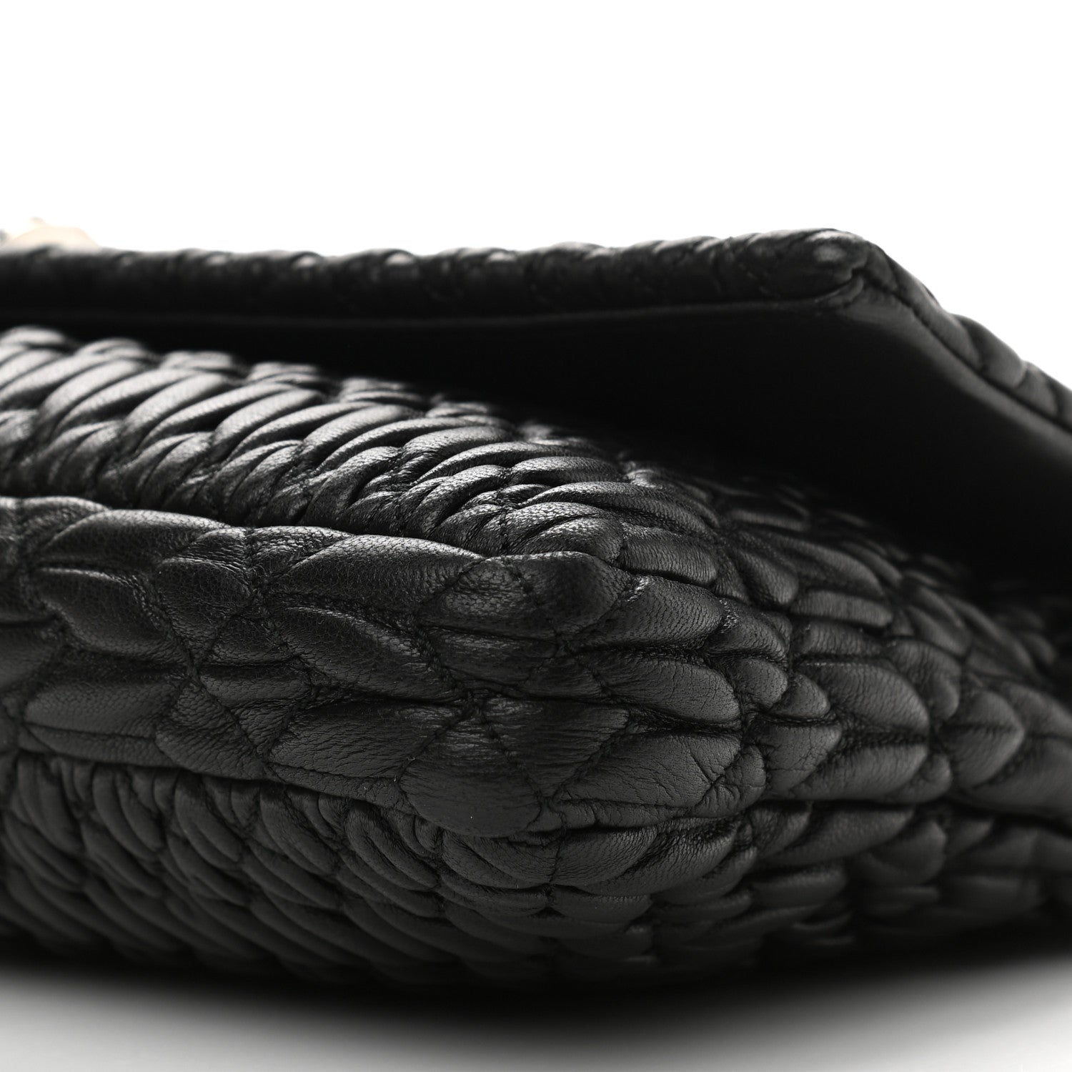 Miu Miu Nappa Matelasse Crystal Flap Clutch Black 9 of 10