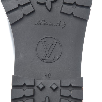 Louis Vuitton Rubber Embossed Monogram Drops Flat Half Boots 40 Black 5 of 8