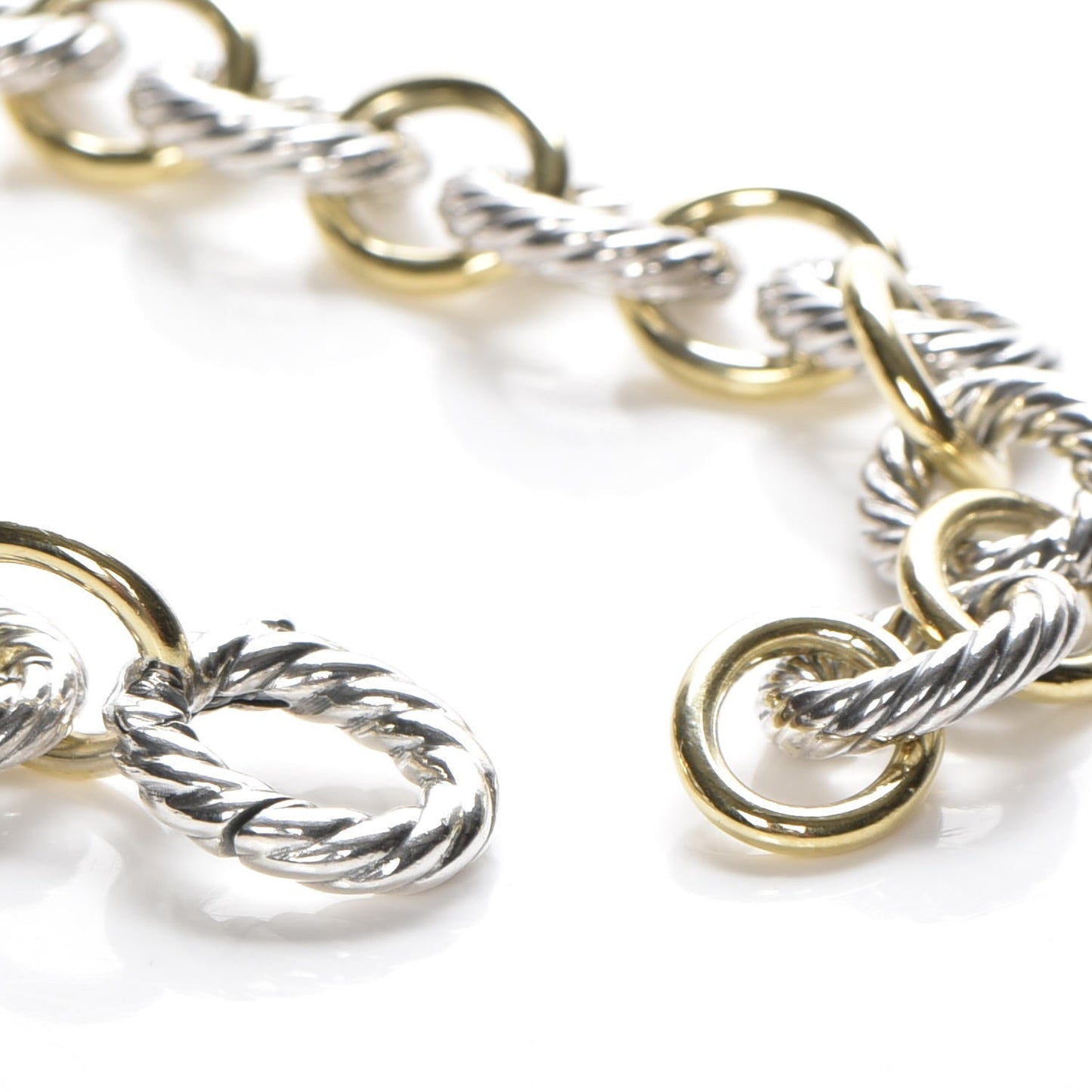 Sterling Silver 18K Yellow Gold 10mm Medium Oval Link Bracelet