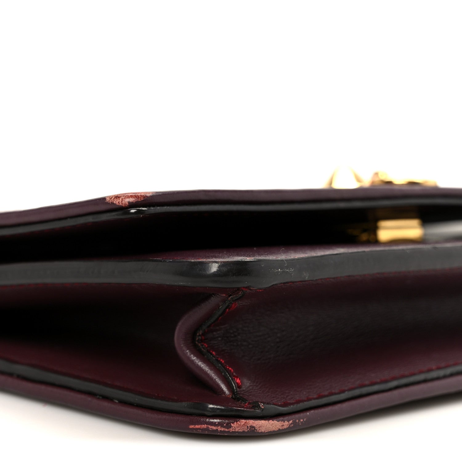 Fendi Shiny Nappa Trapuntata Dotcom Tube Wallet On Chain Bordeaux 10 of 13