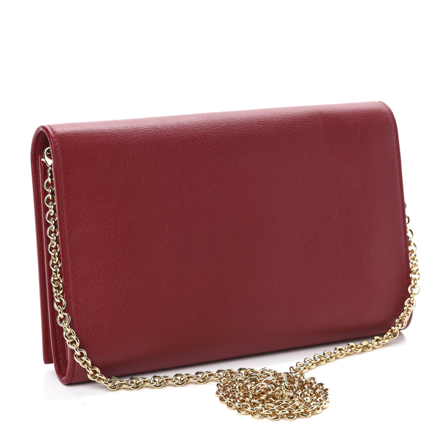 Calfskin Monogram Belle de Jour Chain Clutch Rouge Orient