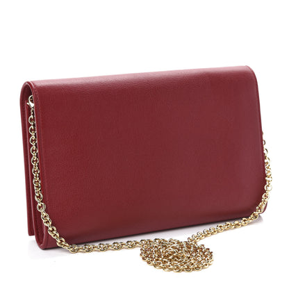 Saint Laurent Calfskin Monogram Belle de Jour Chain Clutch Rouge Orient 3 of 10