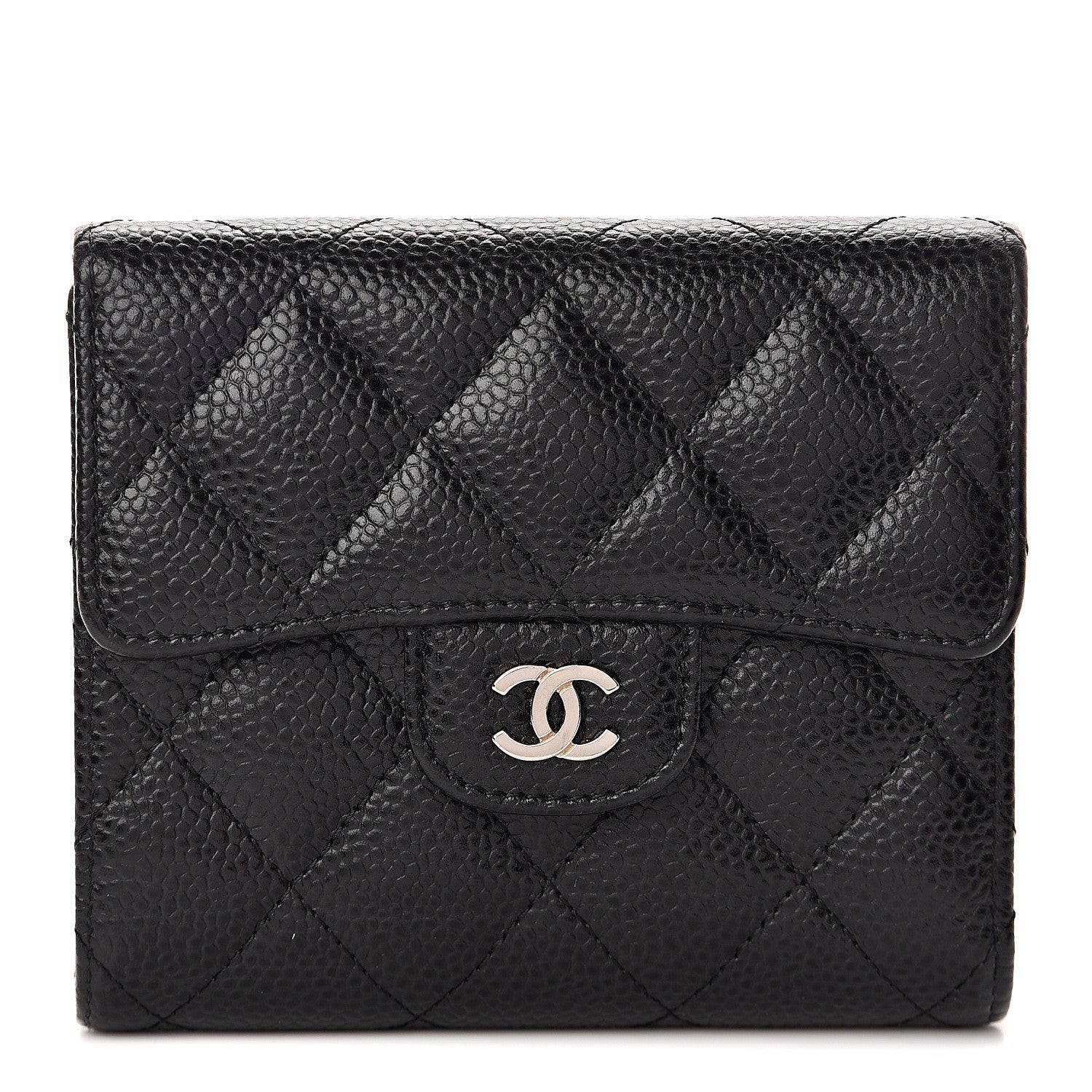 Chanel Caviar Quilted Compact Flap Wallet Black 1 of 8