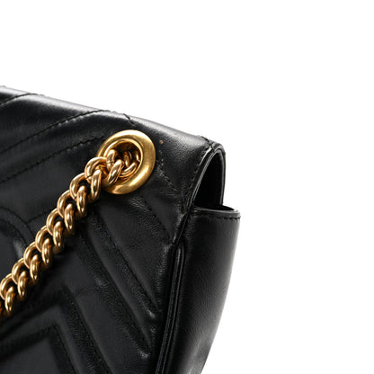 Gucci Calfskin Matelasse Mini GG Marmont Shoulder Bag Black 12 of 15