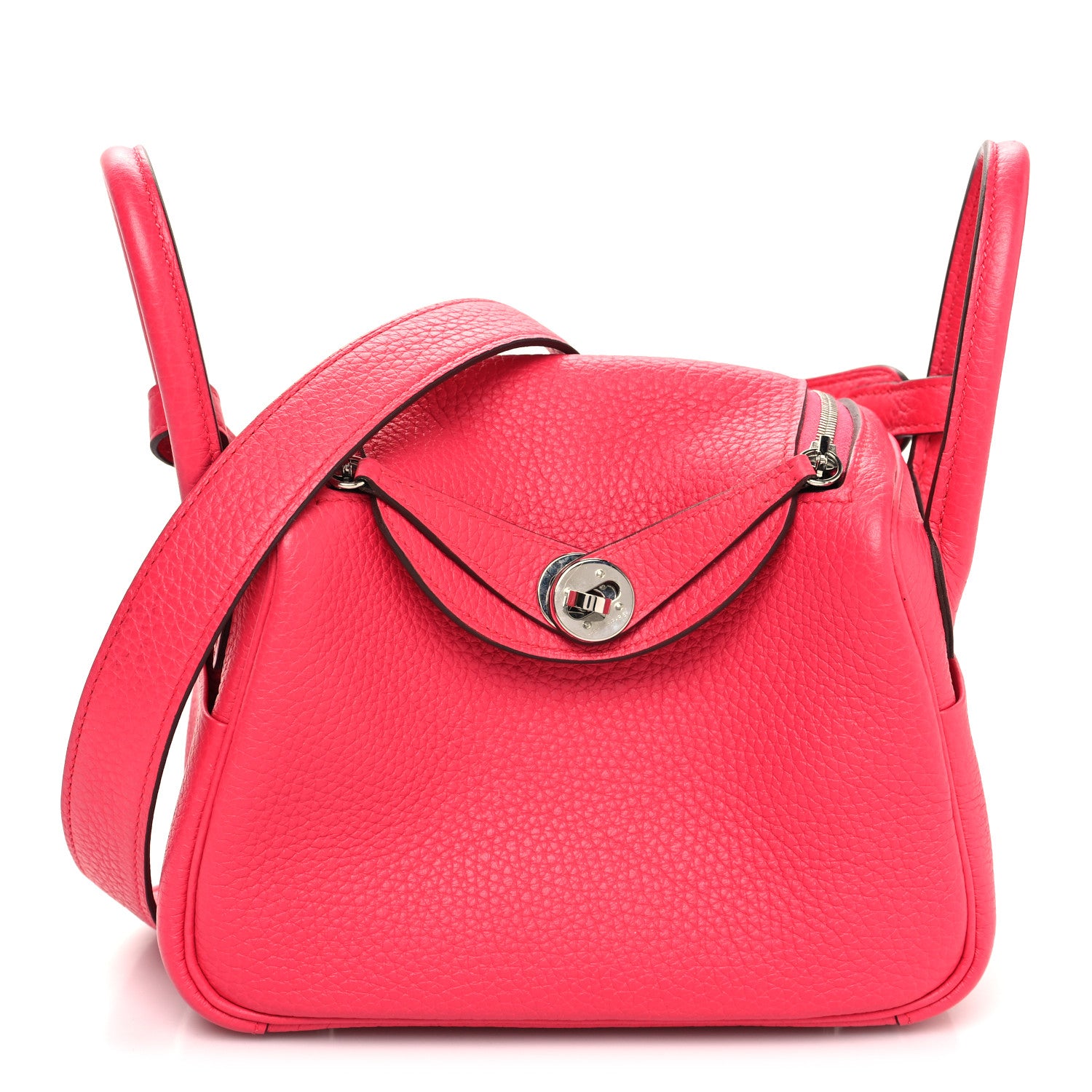 Hermes Taurillon Clemence Mini Lindy 20 Rose Extreme 1 of 11