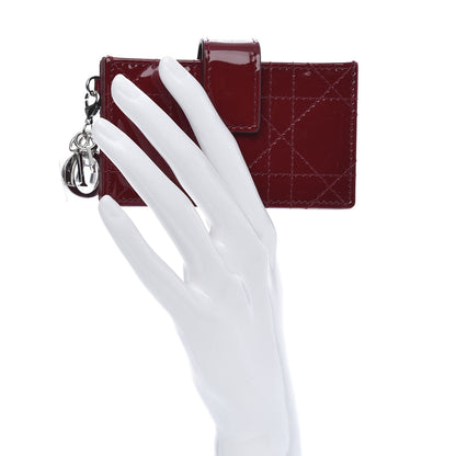 Christian Dior Patent Cannage Lady Dior 5-Gusset Card Holder Scarlet 2 of 7