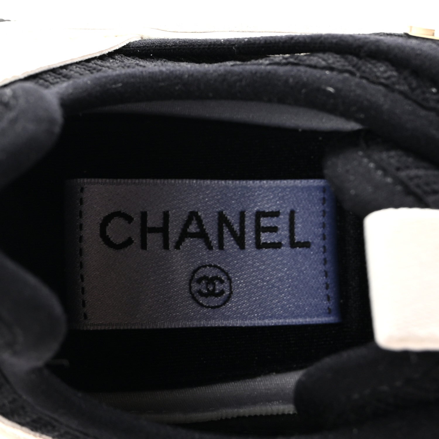 Chanel Fabric Suede Calfskin Sneakers 36 White Black 8 of 10