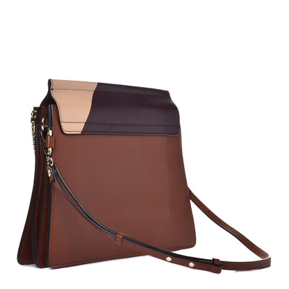 Chloe Smooth Calfskin Patchwork Medium Faye Shoulder Bag Light Tan 3 of 9
