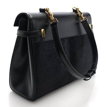 Saint Laurent Pony Hair Calfskin Manhattan Top Handle Black 3 of 9