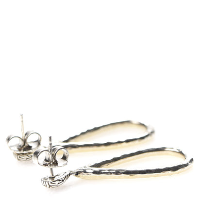 John Hardy Sterling Silver 18K Yellow Gold Hammered Drop Earrings 3 of 4