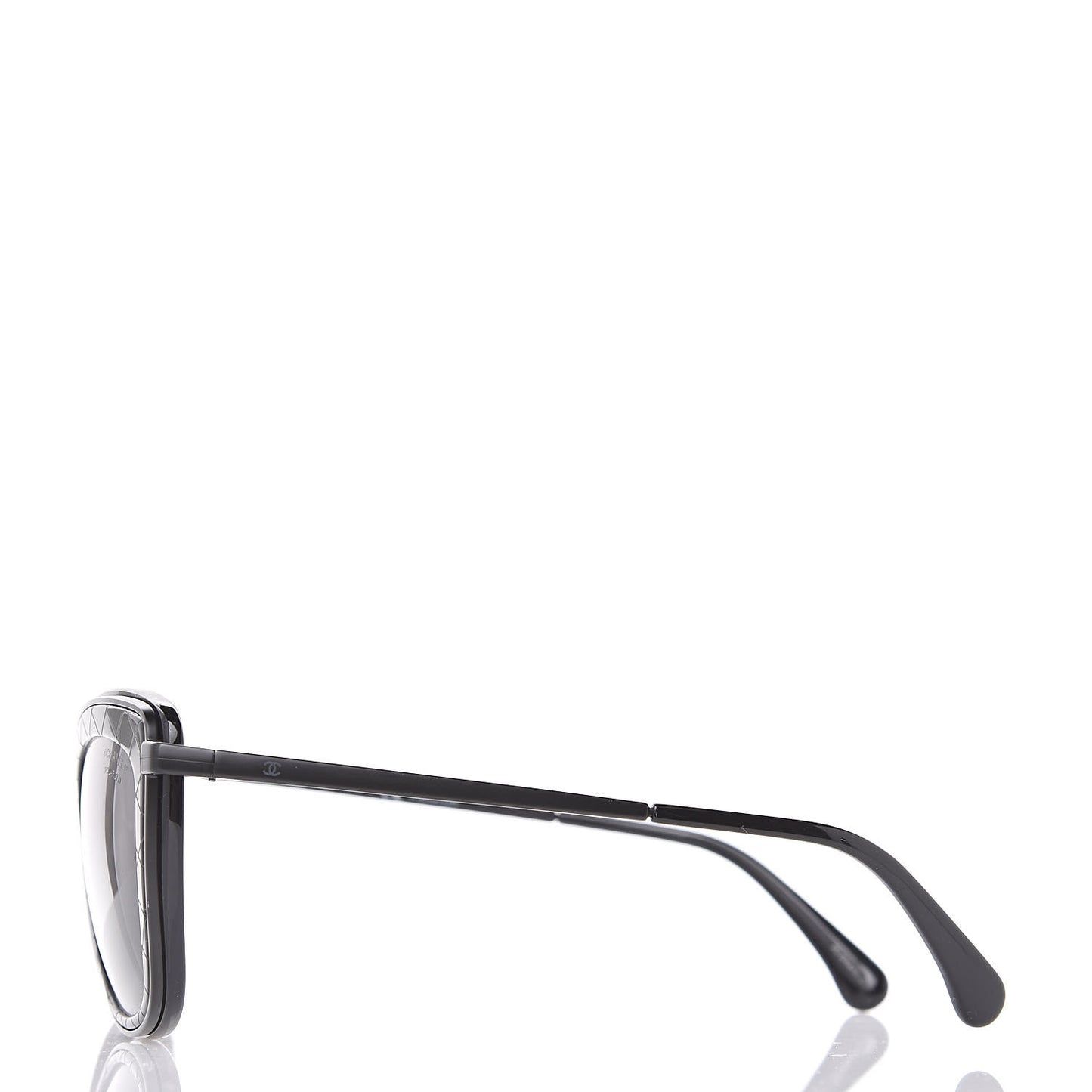 Acetate Polarized Quilted Metal Butterfly Sunglasses 4238-A Black