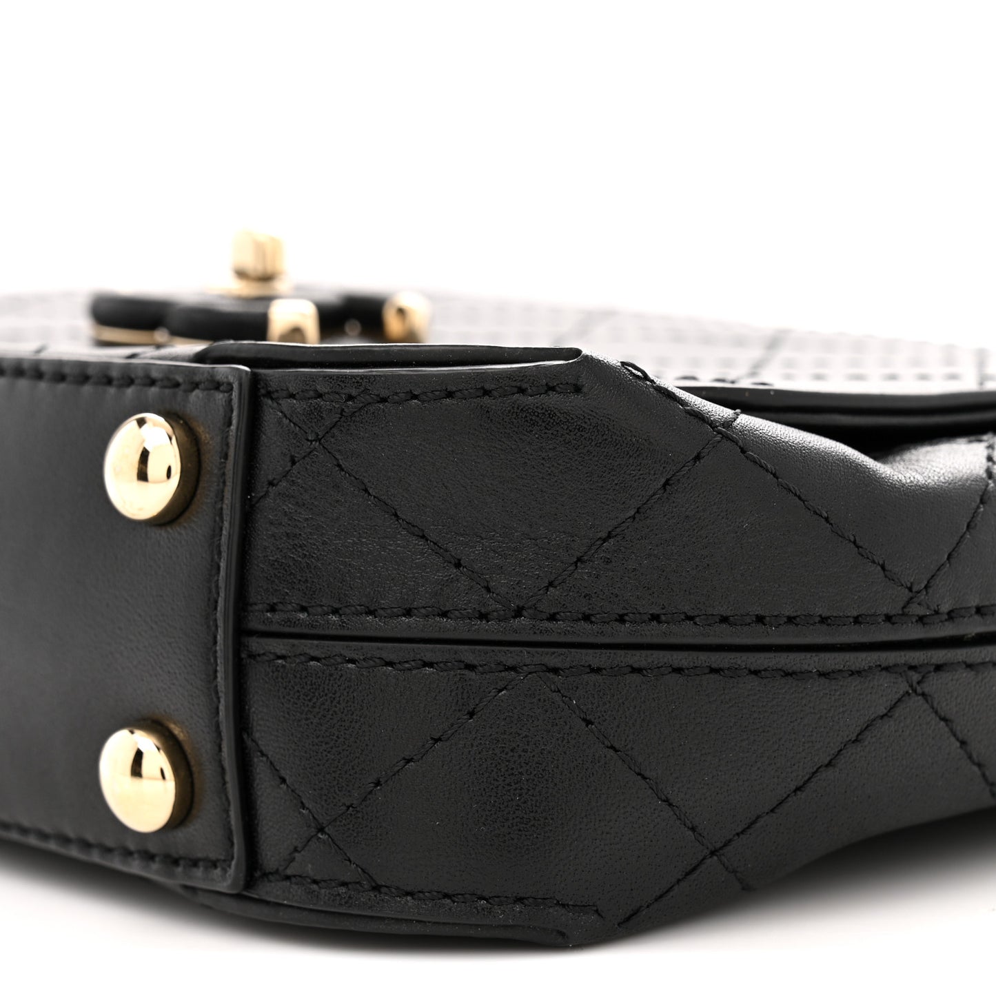 Calfskin Stitched Small Covered CC Flap Bag Black
