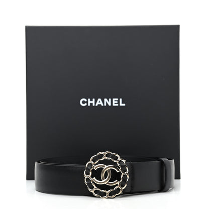 Chanel Calfskin CC Chain Belt 75 30 Black 5 of 5