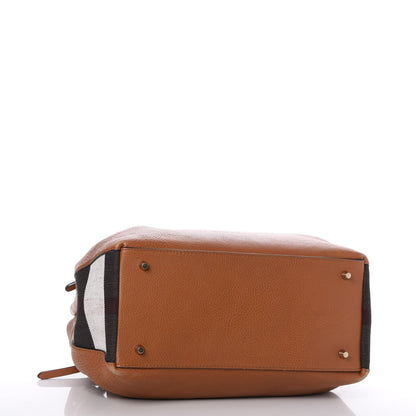 Burberry Grainy Calfskin House Check Medium Maidstone Saddle Brown 4 of 8