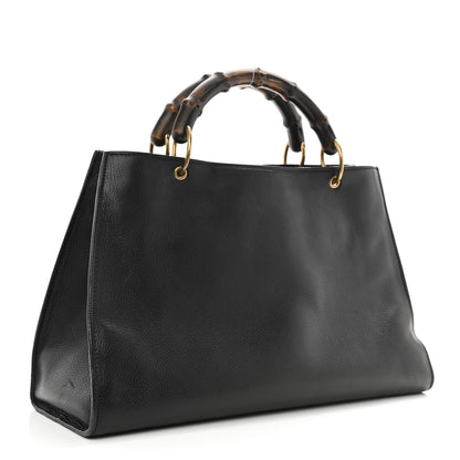 Gucci Calfskin Bamboo Handle Tote Black 3 of 13