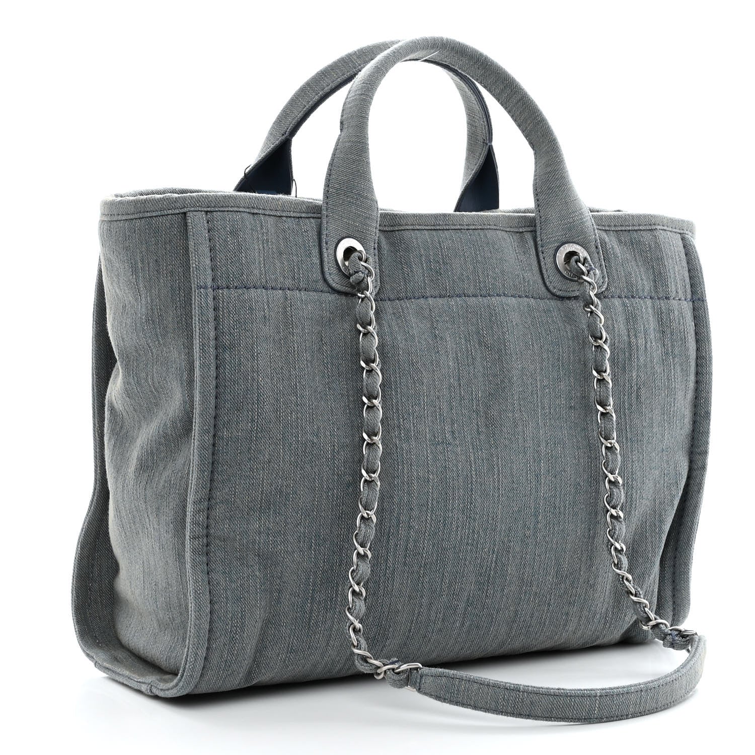 Chanel Denim Small Deauville Tote Light Blue 4 of 11