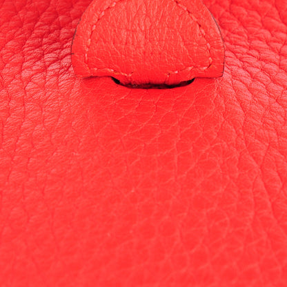 Hermes Taurillon Clemence Amazone Evelyne TPM Rouge Pivoine Rose Sakura 7 of 9