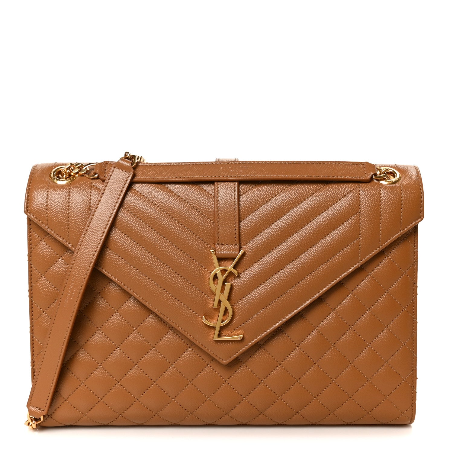 Saint Laurent Grain De Poudre Textured Mixed Matelasse Triquilt Large Monogram Satchel Naturel 1 of 11