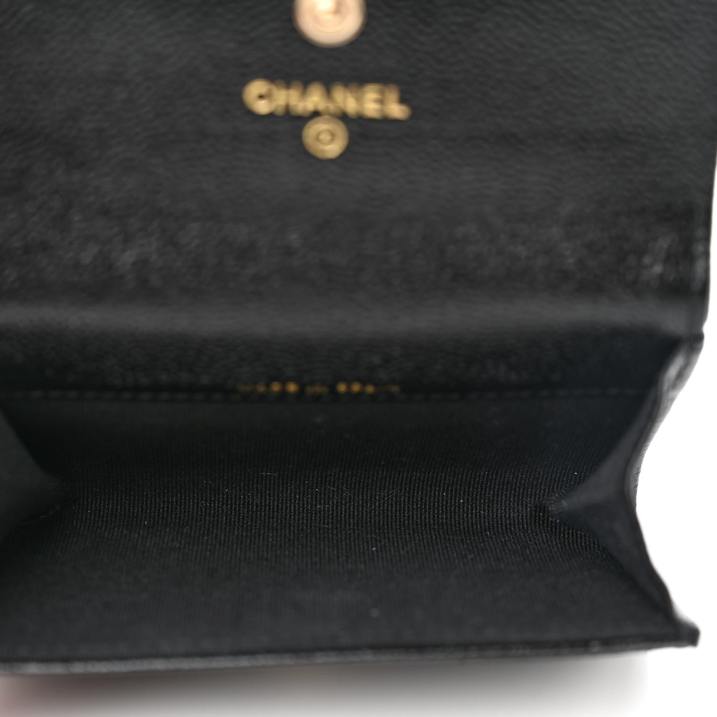 Caviar Quilted Chain CC Flap Card Holder Black