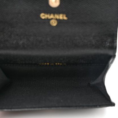 Chanel Caviar Quilted Chain CC Flap Card Holder Black 5 of 9