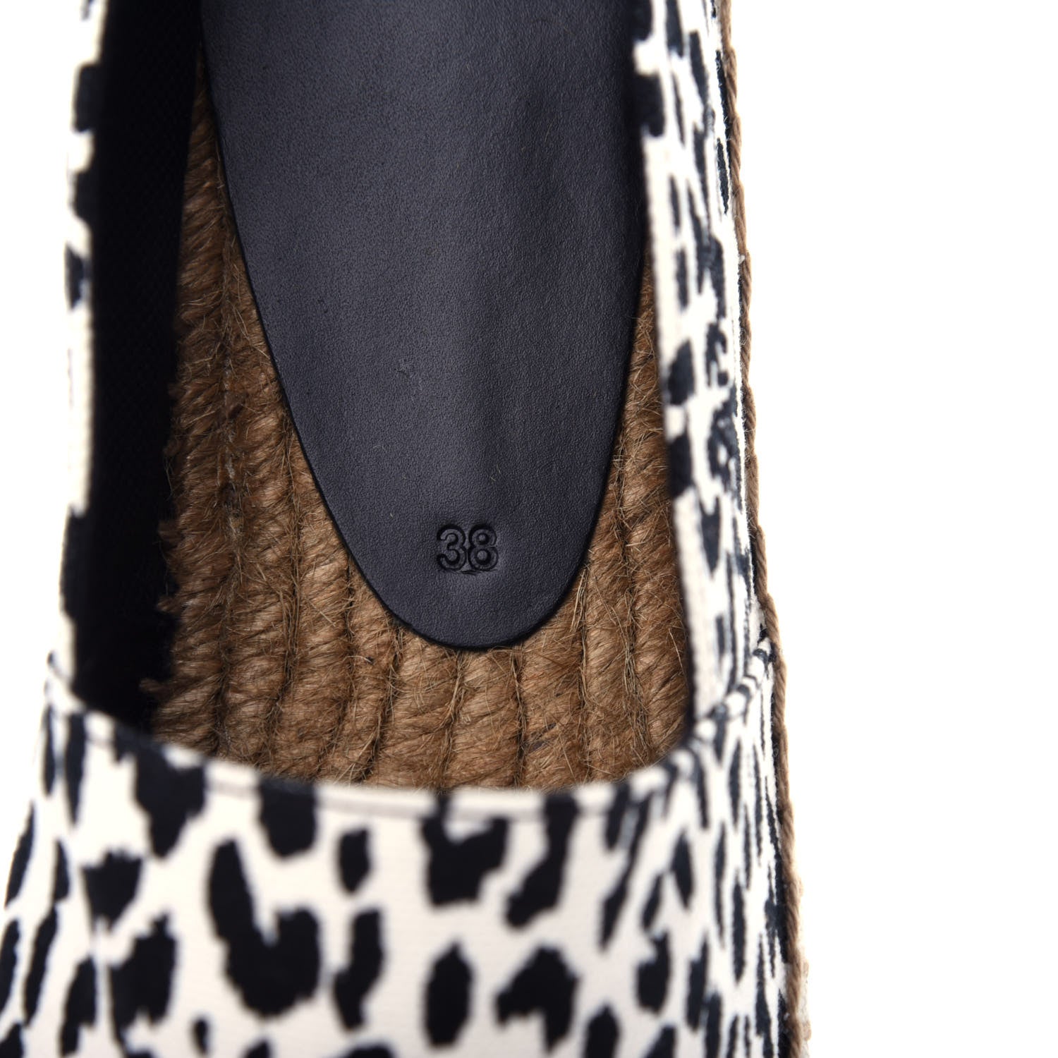 Saint Laurent Canvas Leopard Print Espadrilles 38 Latte Black 9 of 13