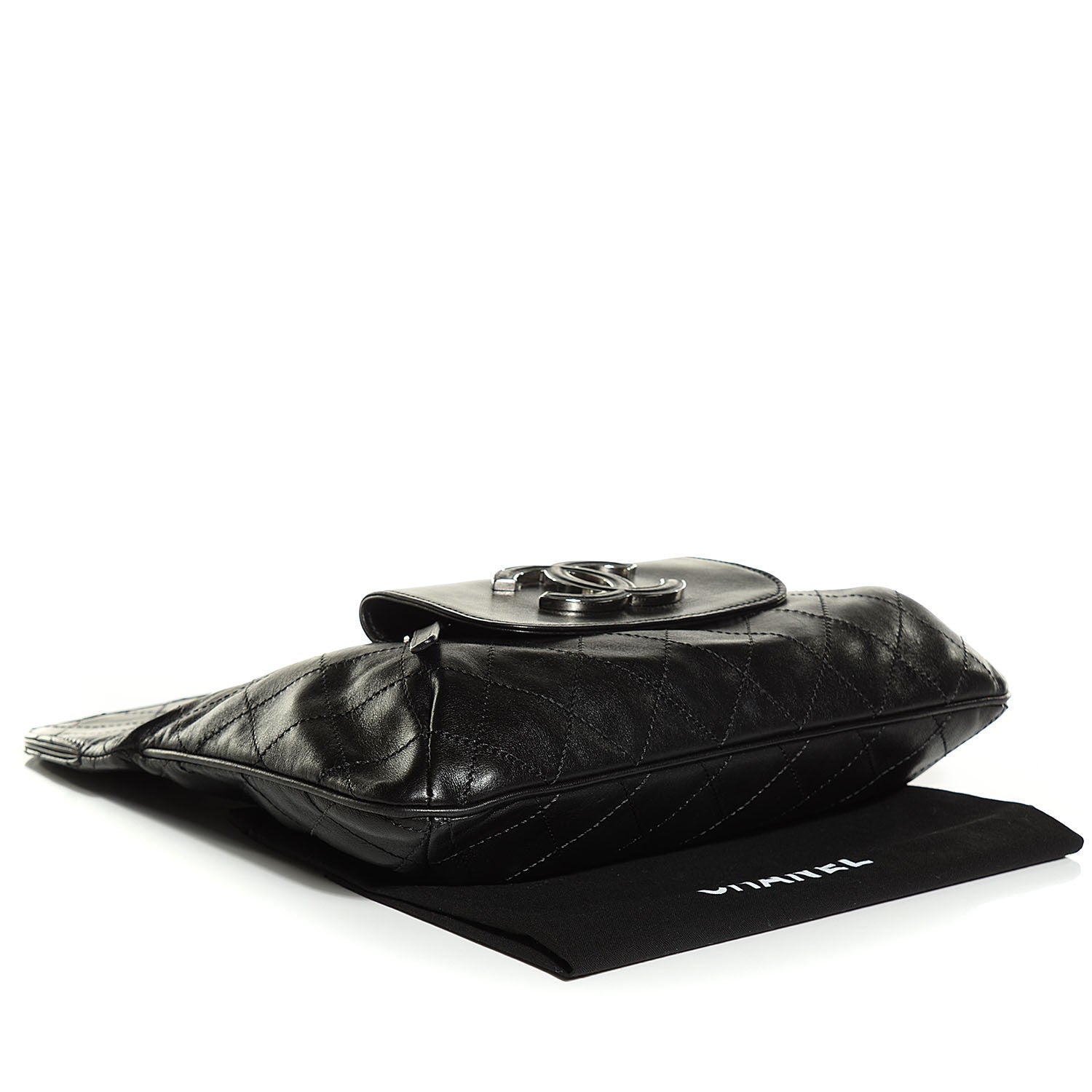 Chanel Lambskin Diamond Stitch Convertible Clutch Black 7 of 11