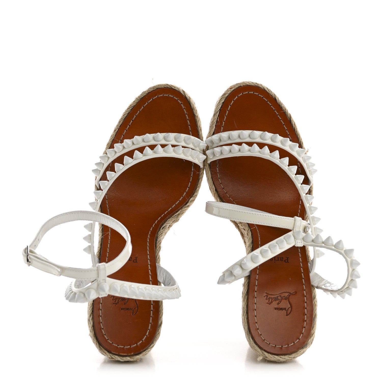 Christian Louboutin Patent Mafaldina 120 Wedge Sandals 38 White 2 of 12