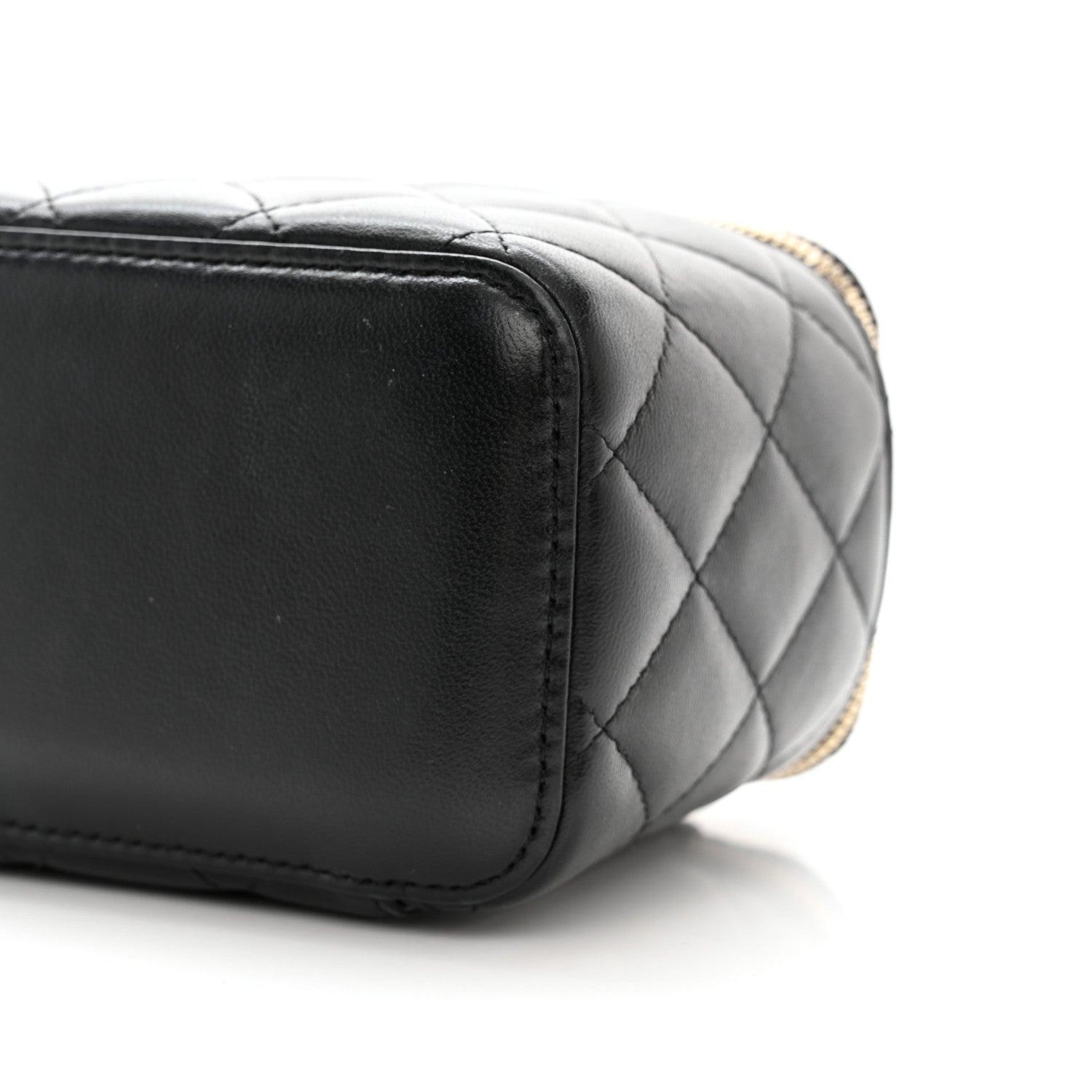 Chanel Lambskin Quilted Small Vanity Case With Chain Black 10 of 11
