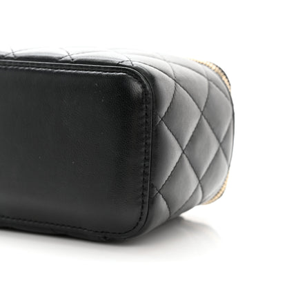 Chanel Lambskin Quilted Small Vanity Case With Chain Black 10 of 11