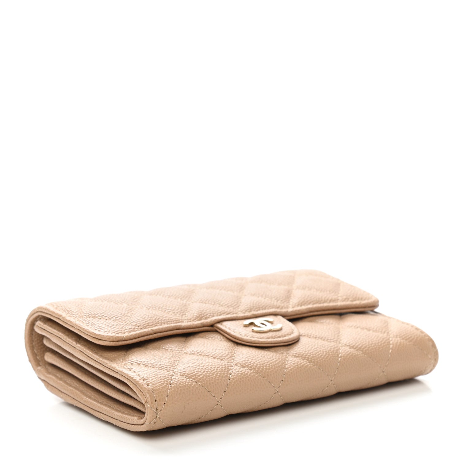 Chanel Caviar Quilted Medium Flap Wallet Beige 4 of 9