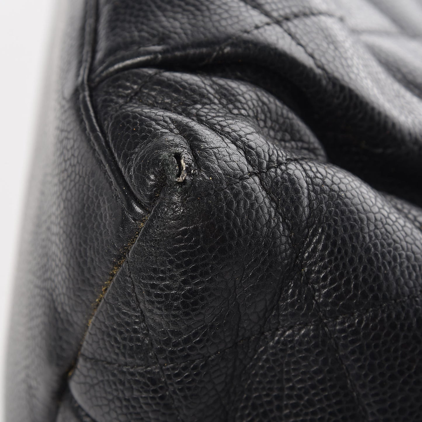 Caviar Quilted Flap Shoulder Bag Black