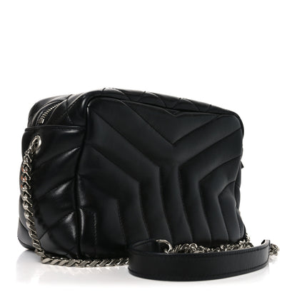 Saint Laurent Calfskin Y Quilted Monogram Small Loulou Bowling Bag Black 3 of 10