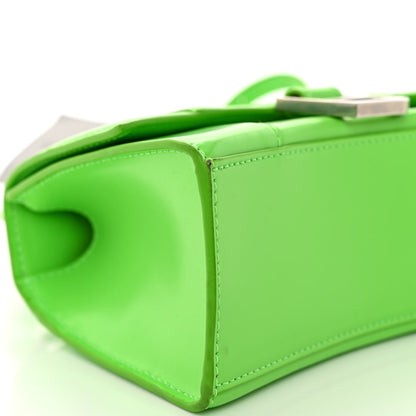 Balenciaga Shiny Box Calfskin Hourglass Top Handle Bag XS Acid Green 10 of 11