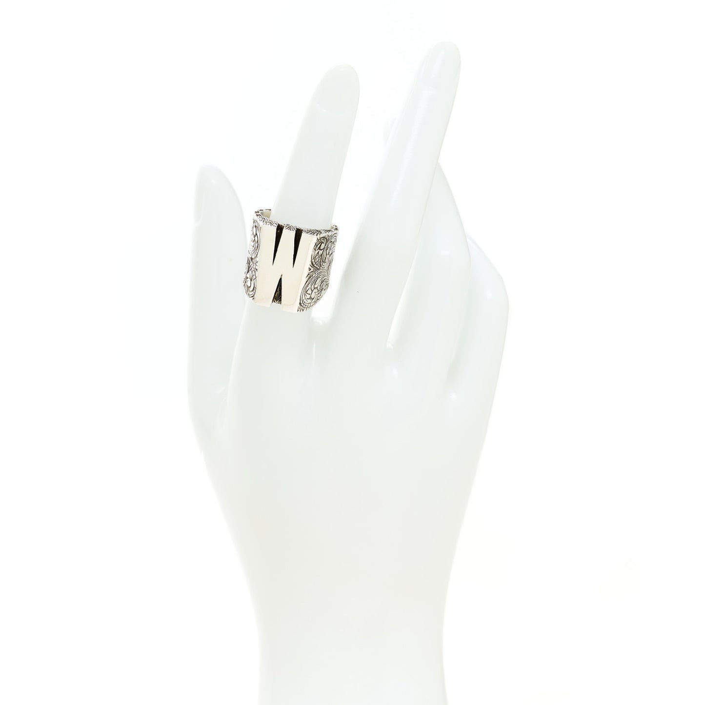 Sterling Silver Letter W Ring 54 7