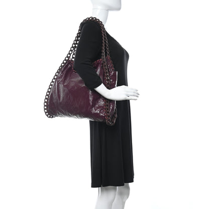 Stella McCartney Eco Alter Crinkled Patent Small Falabella Tote Burgundy 2 of 9