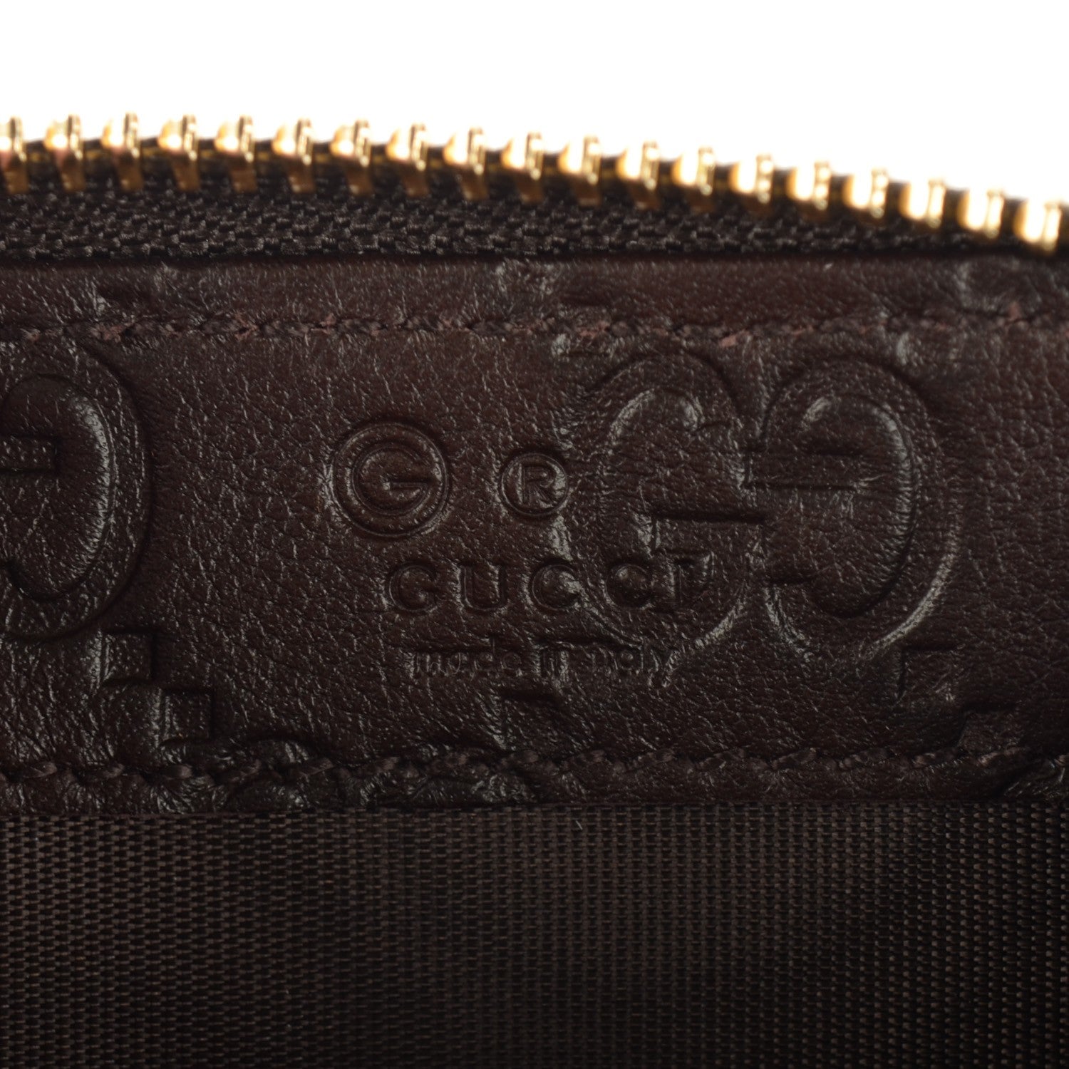 Gucci Guccissima Zip Around Coin Purse Wallet Dark Brown 5 of 7