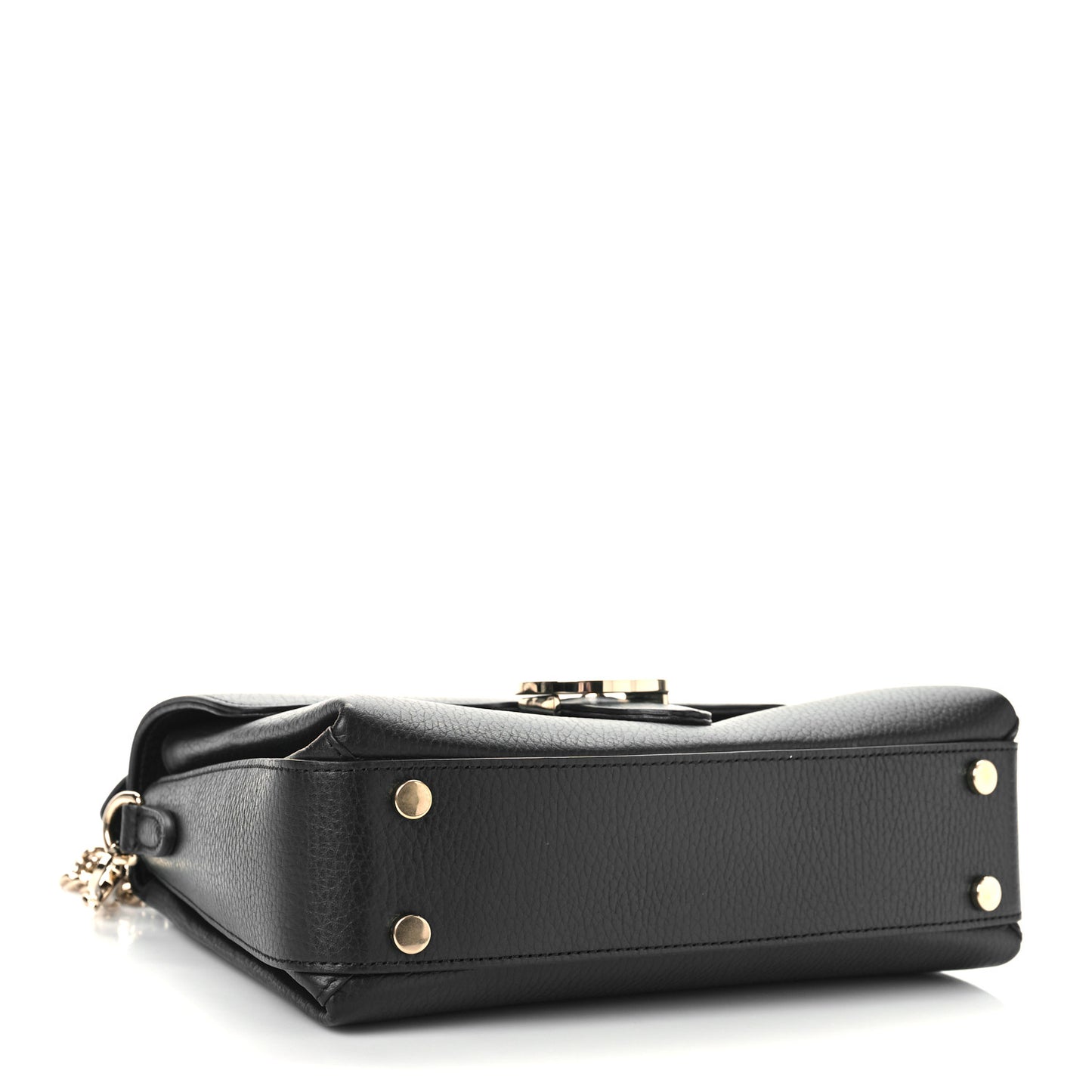 Dollar Calfskin Interlocking G Top Handle Shoulder Bag Black