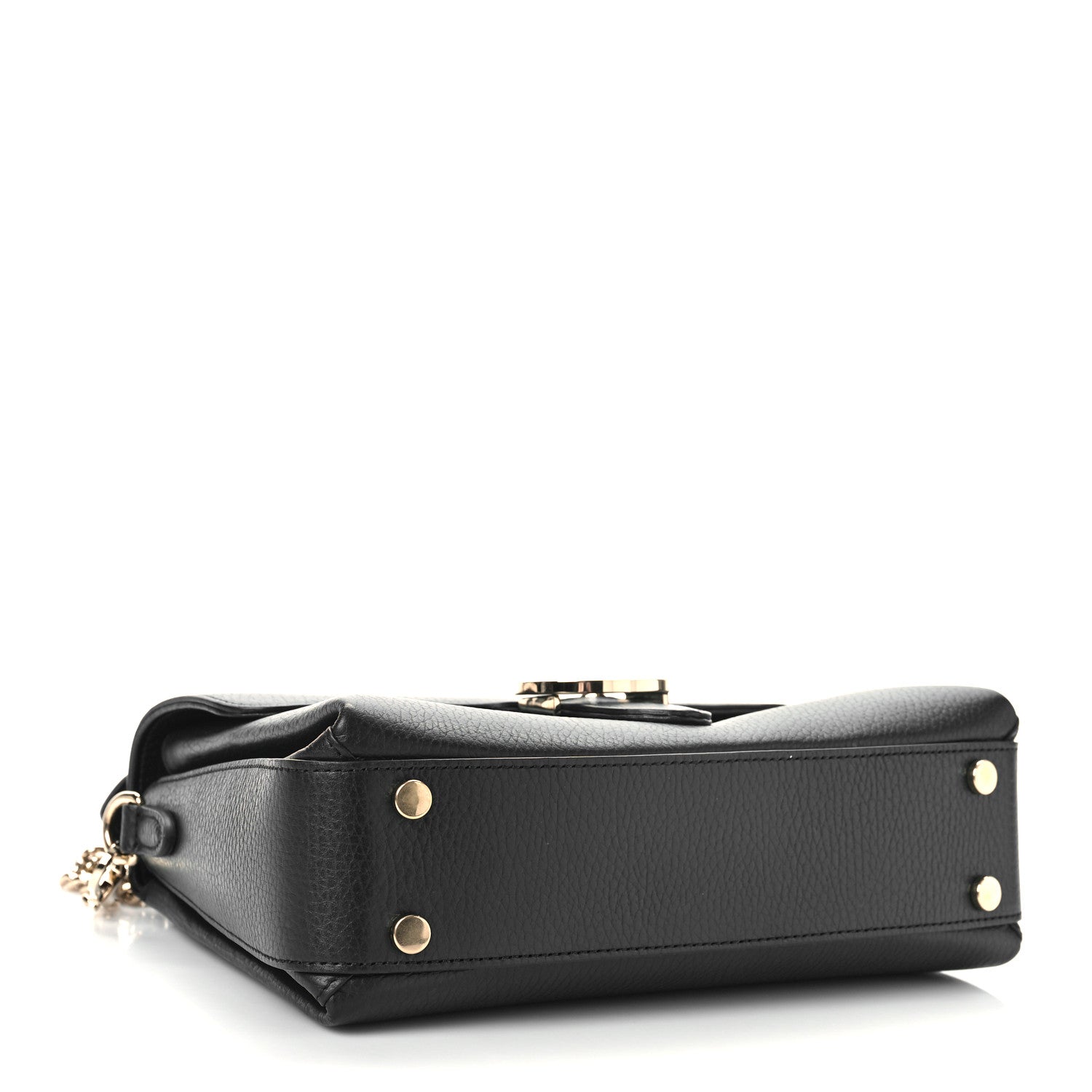 Gucci Dollar Calfskin Interlocking G Top Handle Shoulder Bag Black 4 of 9