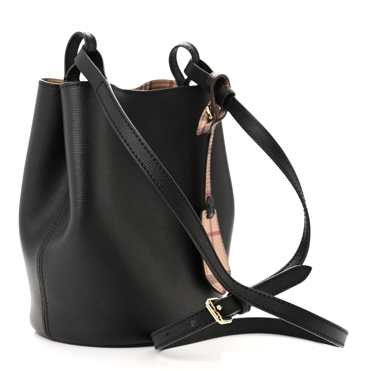 Burberry London Grainy Calfskin Small Lorne Bucket Crossbody Black 3 of 10